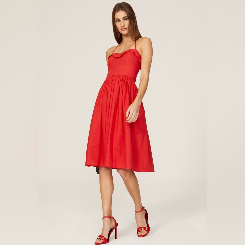 Chic Scarlet Midi Dress